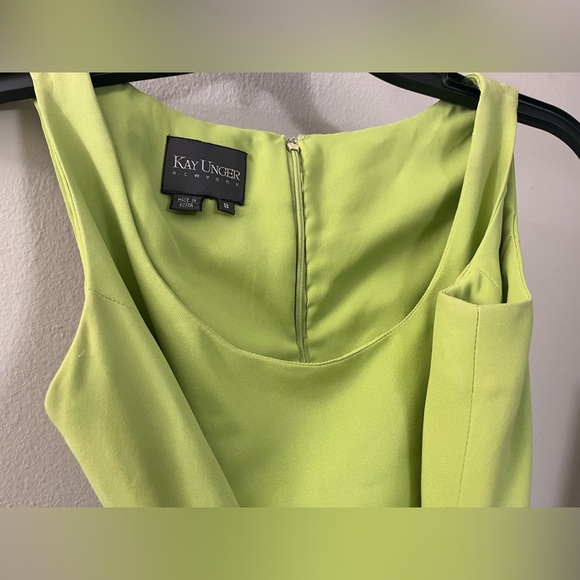 Vintage Kay Unger lime green dress runs small - Picture 7 of 12